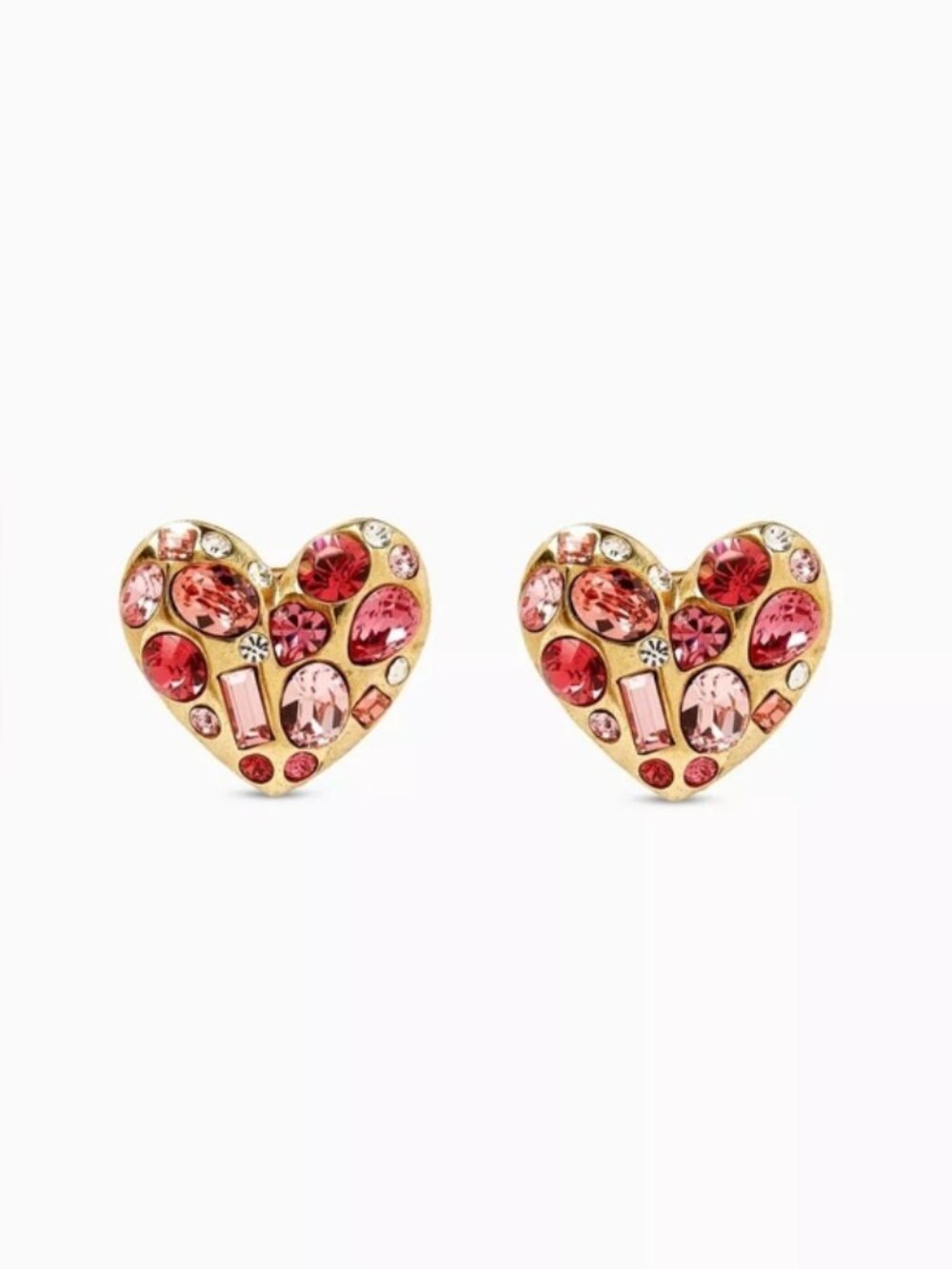 Oscar de la Renta Gemstone Heart Clip-on Earrings in Metal